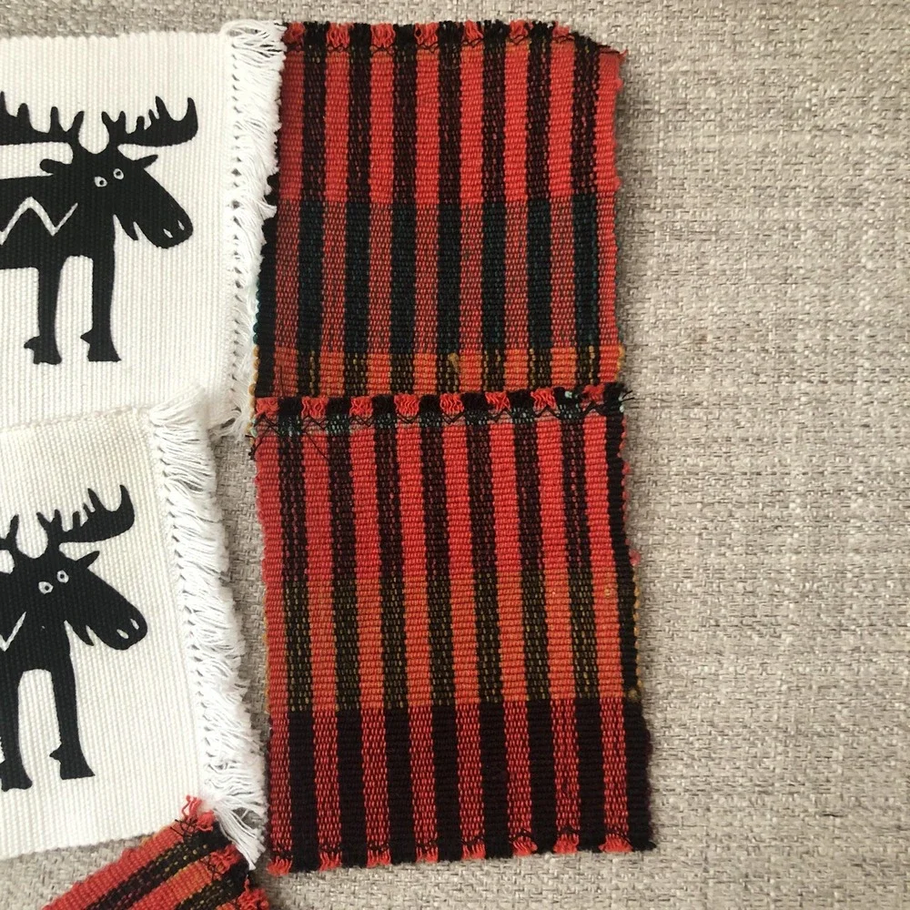 Coasters, Mug Rugs, 4 Mouse & R Red Woven Cabin Decor Wilderness